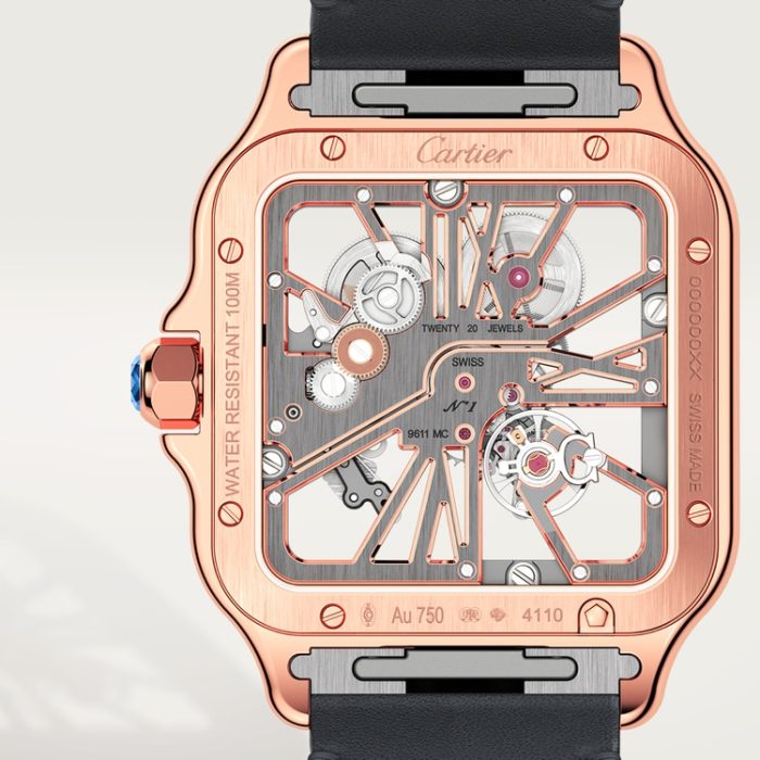 SANTOS DE CARTIER iskelet saat - Görsel 3