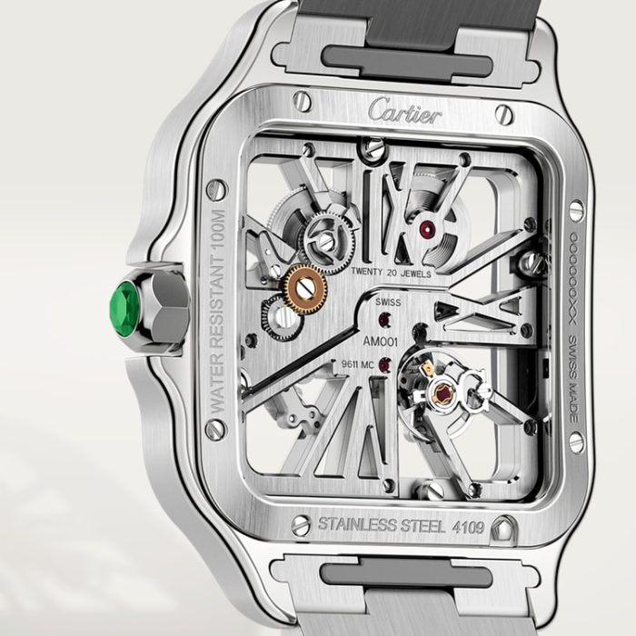 SANTOS DE CARTIER iskelet saat - Görsel 3