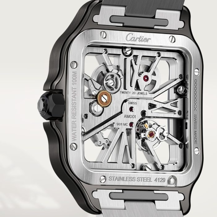 SANTOS DE CARTIER iskelet saat - Görsel 3