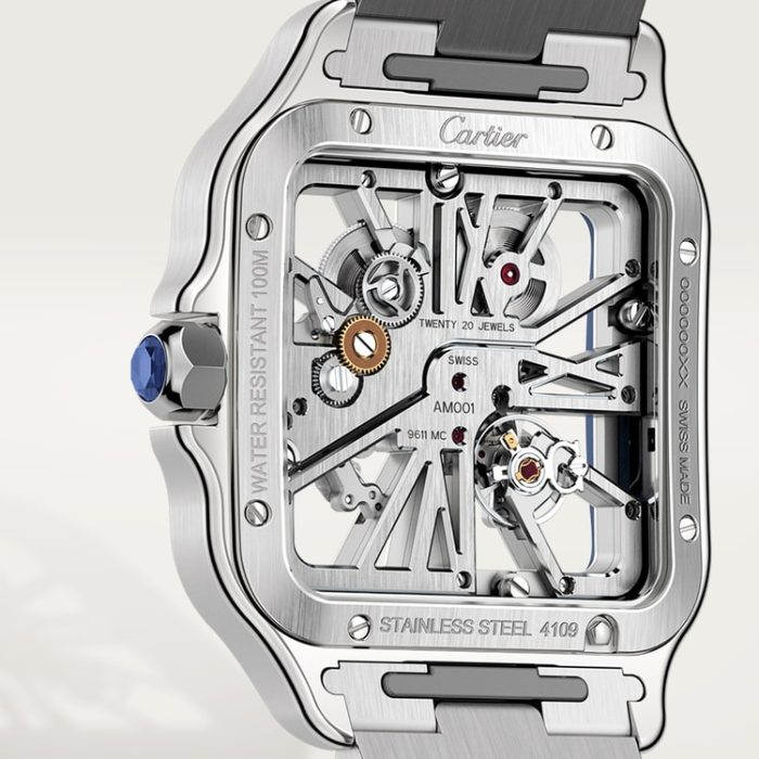 SANTOS DE CARTIER iskelet saat - Görsel 4